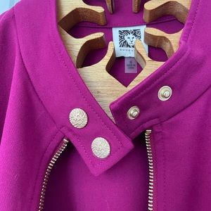 Anne Klein Peplum Fuchsia Jacket with Zipper